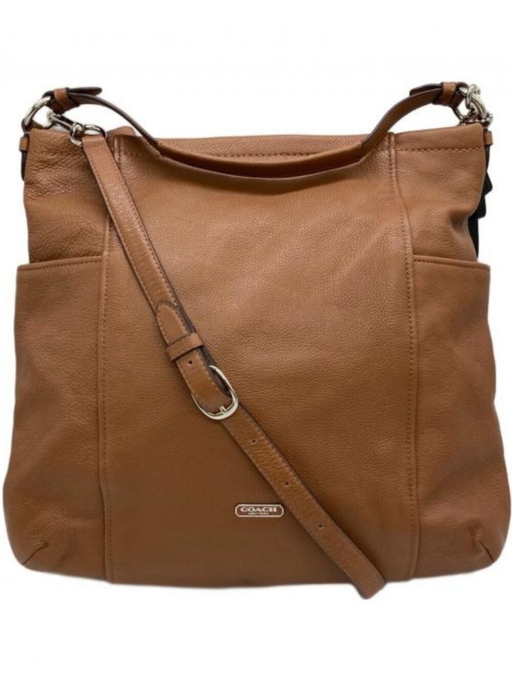 Coach Brown Pebbled Leather Shoulder Bag